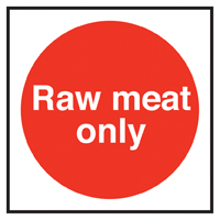 Raw Meat Only Notice Sticker